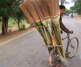 Myanmar Broom Vendor