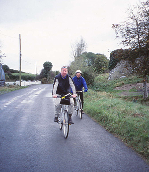 Bicycling through the beautiful Irish countryside.