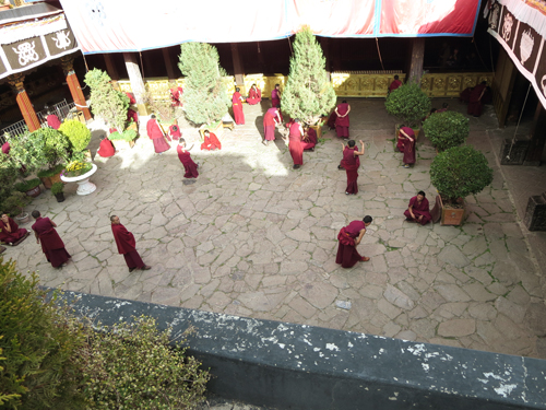 Upper view of the Jokhang Temple courtyard Upper view of the Jokhang Temple courtyard