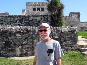 Lee Klein standing by "El Castillo" (The Castle) 