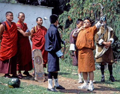 Nearly every village in Bhutan has an archery range.