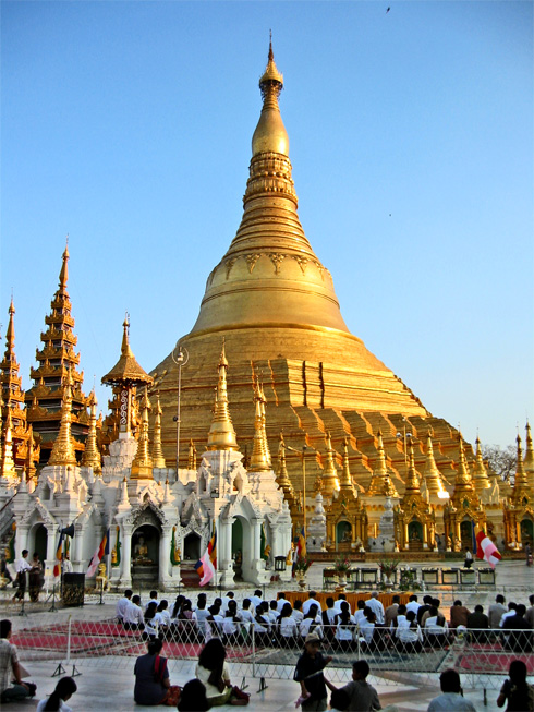 The Shwedagon Pagoda is the most sacred Buddhist site in Myanmar.