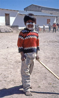 A young Tarahumara boy is all dressed up for Easter in Mexico's Copper Canyon