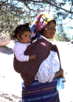 Tarahumara lady and baby in Mexico's Copper Canyon 