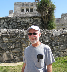 Lee at a Mayan ruin in Mexico's Yucatan.