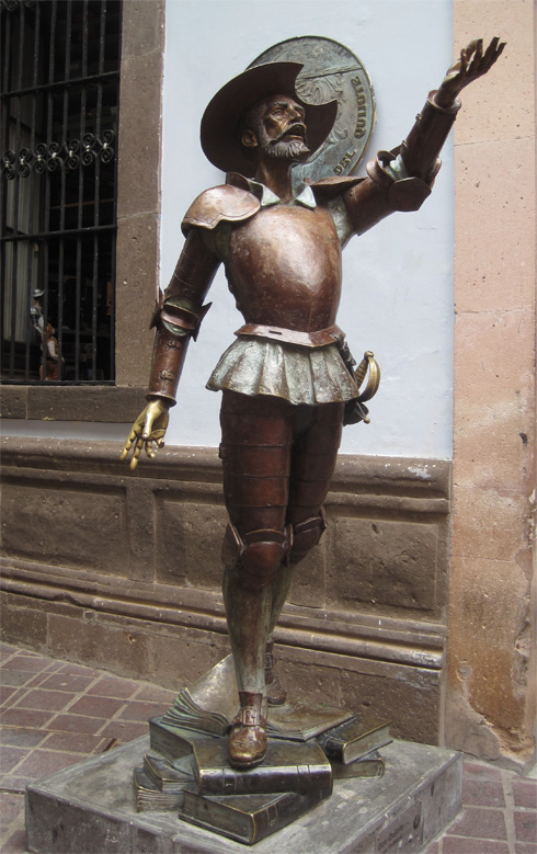 Don Quixote greets visitors at the Cervantes Museum in Guanajuato, Mexico.