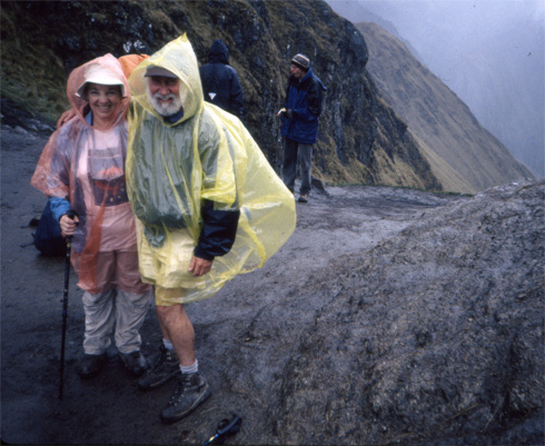 Hikers run into a little rain at "Dead Woman's Pass."