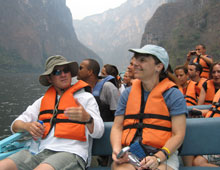 California Natives enjoy boat trip through Mexico's Sumidero Canyon.