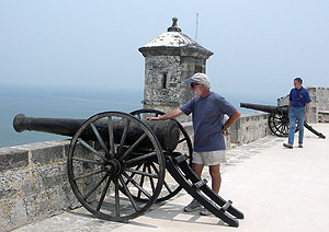 California Native founder Lee Klein guarding Campeche's fort against Carribean pirates Campeche's fort