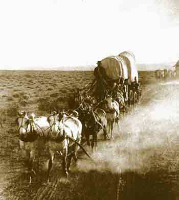 Covered Wagon on Santa Fe Trail