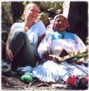 Tourist in Copper Canyon makes friends with Tarahumara lady